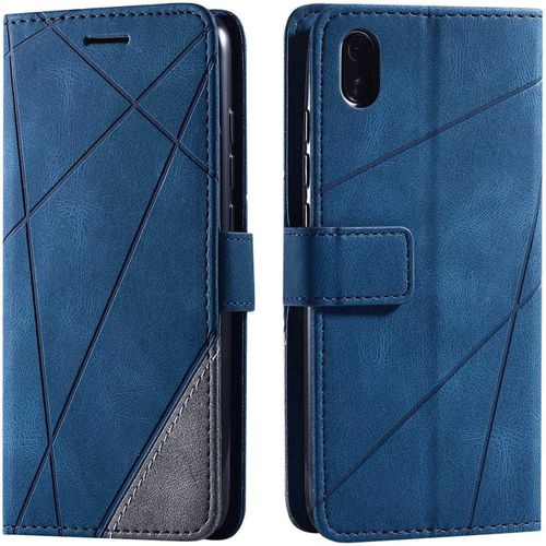 Coque Xiaomi Redmi 7a,Etui En Cuir Pu Portefeuille Housse Fermeture Magnetique Und Flip Pour Xiaomi Redmi 7a,Avec Fermeture Magnetique,Bleu