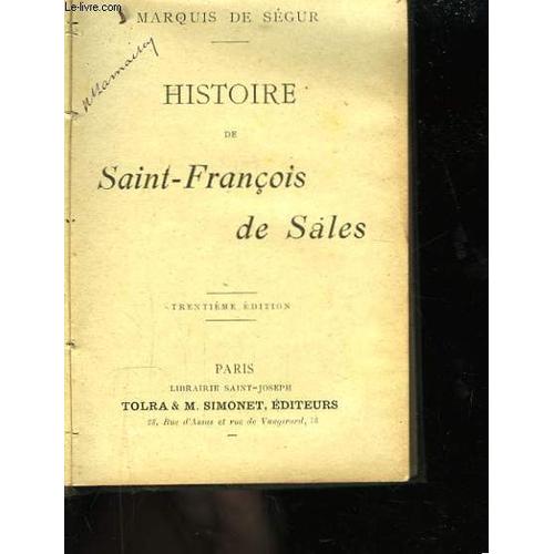 Histoire De Saint-François De Sales