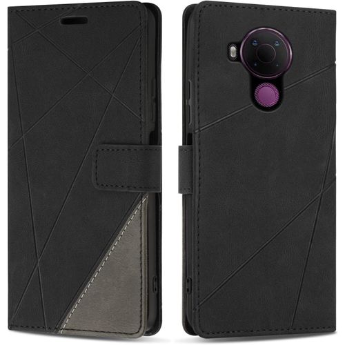 Etui Coque Pour Nokia 5.4,Protection Housse En Cuir Pu Portefeuille Livre Pour Nokia 5.4,Emplacements Cartes,Noir