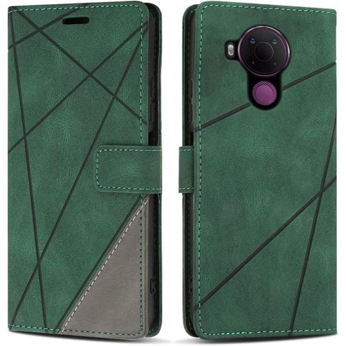 Etui Coque Pour Nokia 5.4,Protection Housse En Cuir Pu Portefeuille Livre Pour Nokia 5.4,Emplacements Cartes,Vert