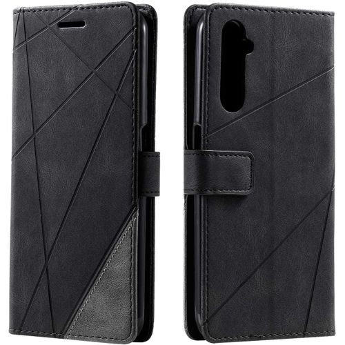 Coque Realme 6 Pro,Etui En Cuir Pu Portefeuille Housse Fermeture Magnetique Und Flip Pour Realme 6 Pro,Avec Fermeture Magnetique,Noir