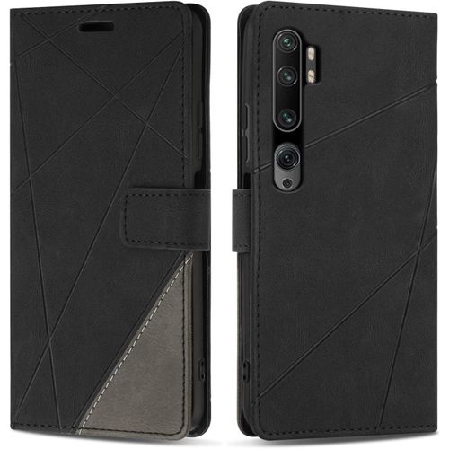 Etui Coque Pour Xiaomi Mi Note 10 Pro/Xiaomi Mi Note 10,Protection Housse En Cuir Pu Portefeuille Livre Pour Xiaomi Mi Note 10 Pro/Xiaomi Mi Note 10,Fonction Support,Noir