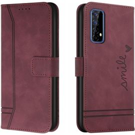 Coque Pour Realme 7 4g / Realme Narzo 20pro,Etui Cuir Avec Magnetique,Flip Pochette Housse Pour Realme 7 4g / Realme Narzo 20pro Protection,Vin Rouge