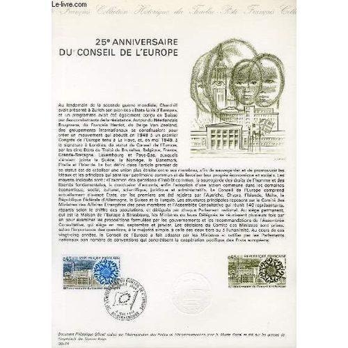 Document Philatelique Officiel N°09-74 - 25° Anniversaire Du Conseil De L'europe (N°1792 Yvert Et Teillier)
