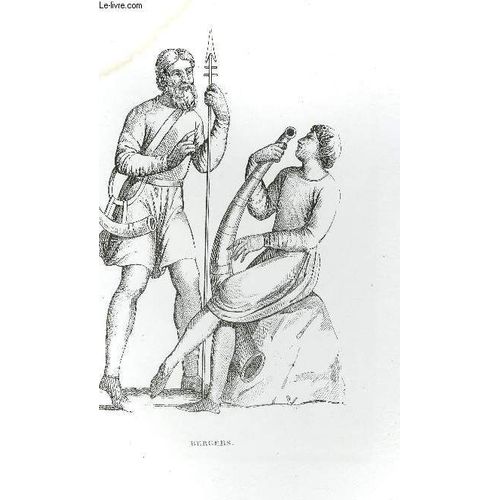 Gravure 19eme Noir Et Blanc - Bergers
