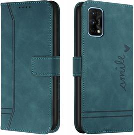 Coque Pour Realme 7 Pro,Etui Cuir Avec Magnetique,Flip Pochette Housse Pour Realme 7 Pro Protection,Vert