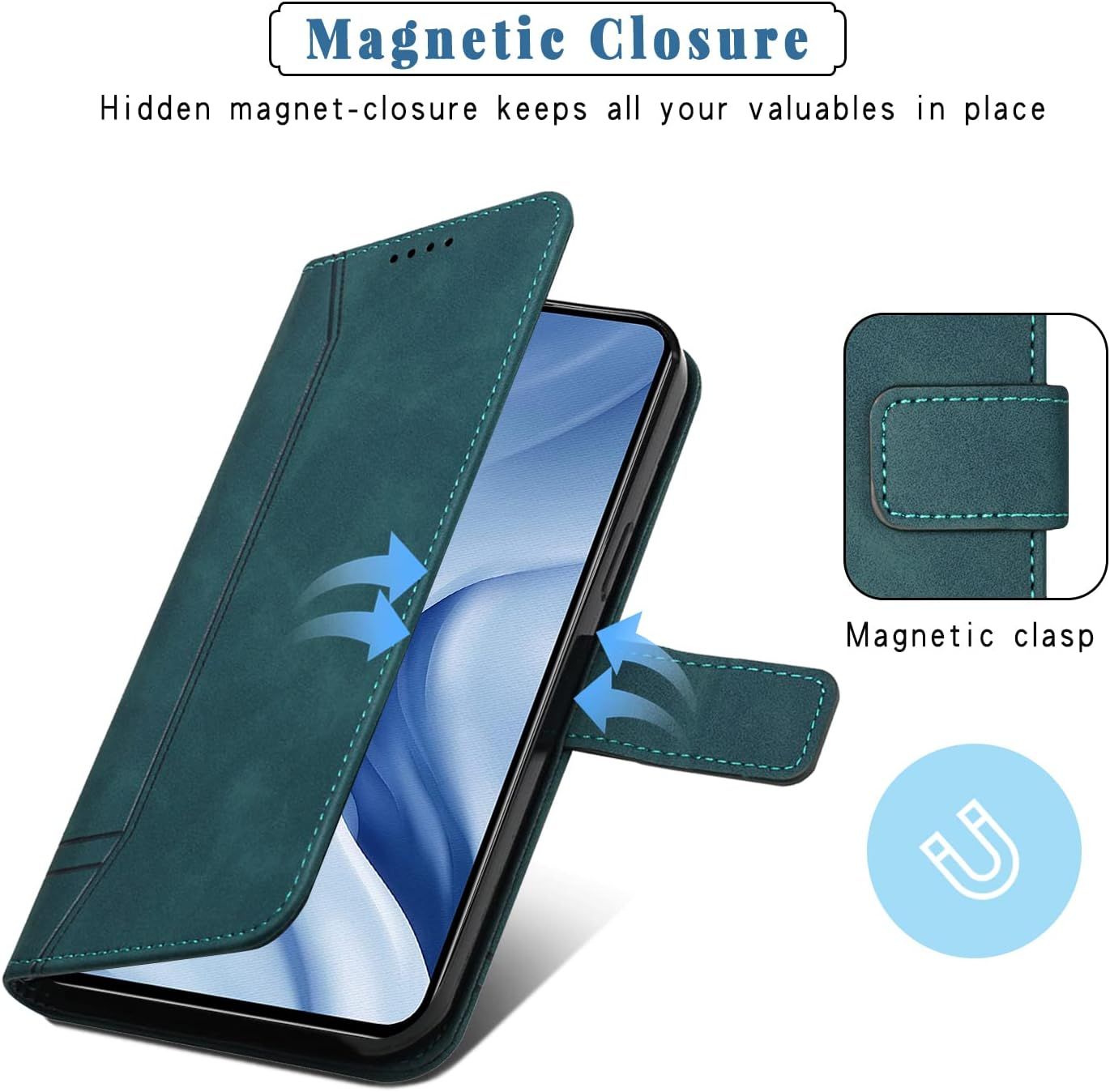 Coque Pour Realme 7 Pro,Etui Cuir Avec Magnetique,Flip Poche... - 3