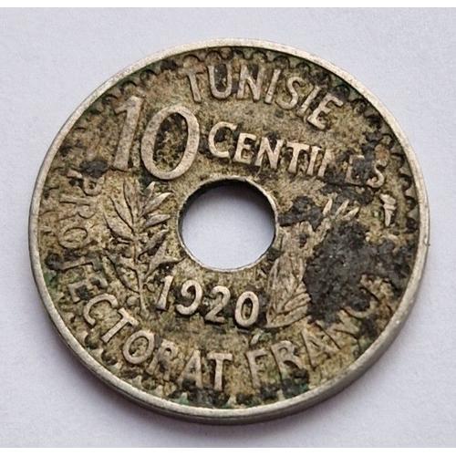Pièce De Monnaie 10 Centimes Muhammad Al-Nasir 1920 Tunisie Protectorat Français