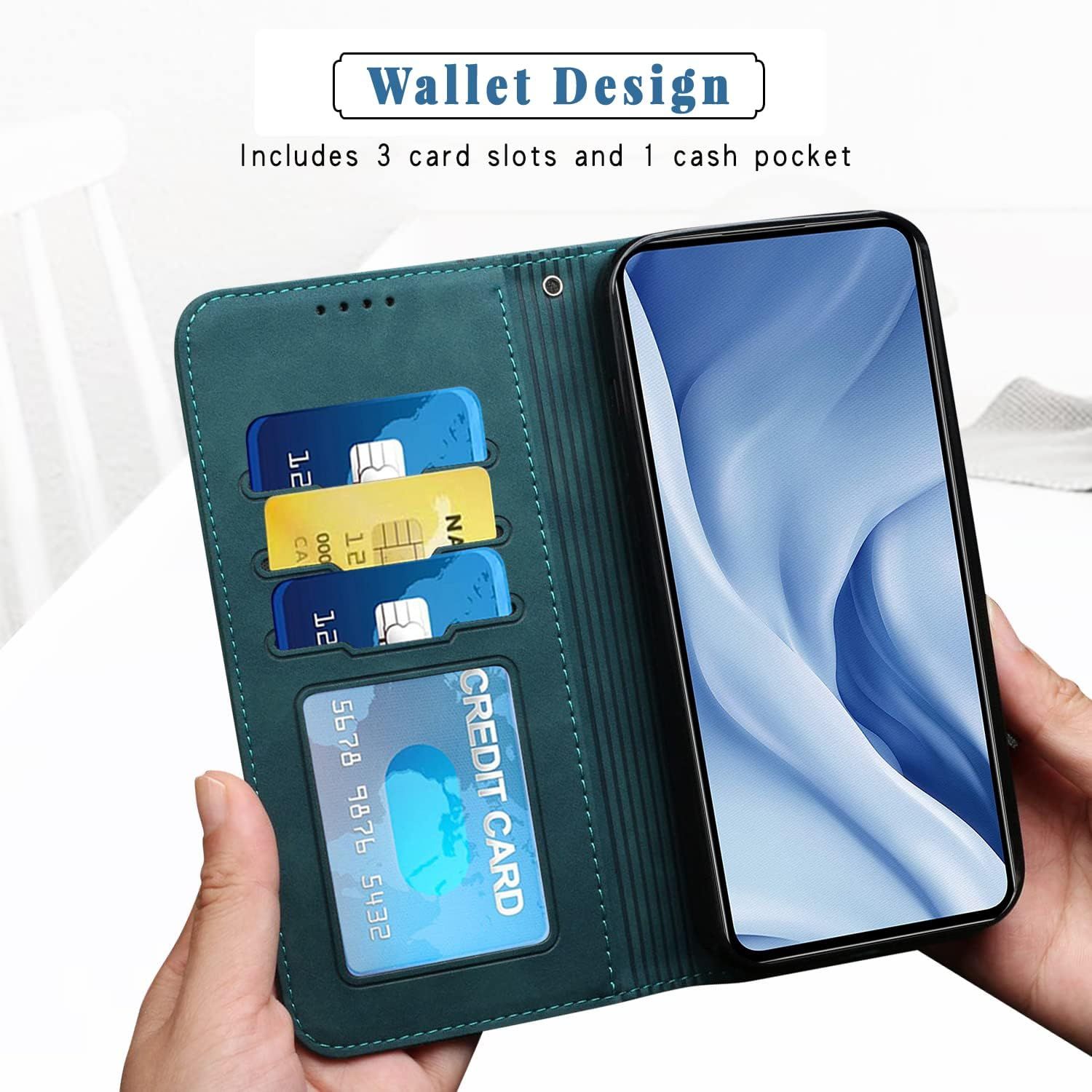 Coque Pour Realme 7 Pro,Etui Cuir Avec Magnetique,Flip Poche... - 4