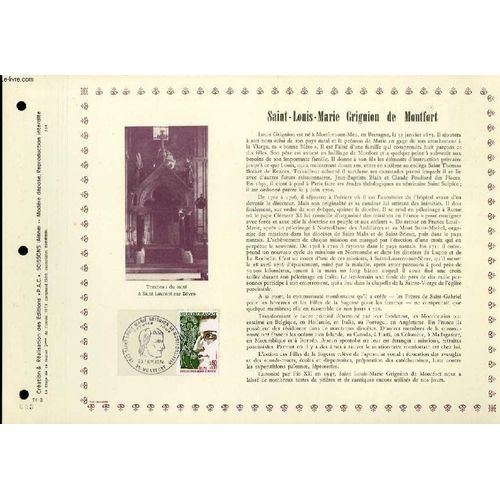 Feuillet Artistique Philatelique - Pac - 74 - 02 - Saint Louis Marie Grignion De Montfort