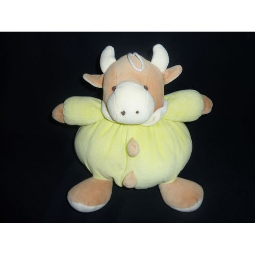 Doudou Maxita, Vache Boule Grand Modèle 24 Cm Assise, Verte Clair