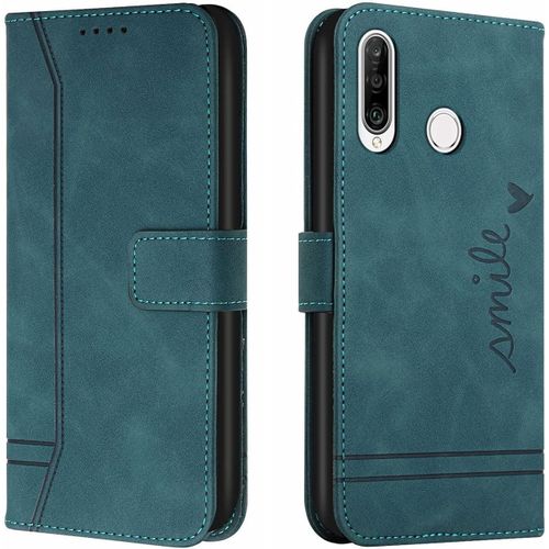 Coque Pour Huawei Y6p,Etui Cuir Avec Magnetique,Flip Pochette Housse Pour Huawei Y6p Protection,Vert
