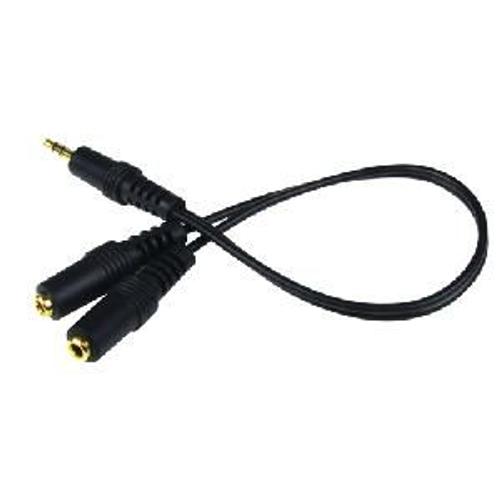 CLA35C - Cable doubleur Jack Stereo 3.5mm - 1x Male / 2x Femelle