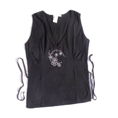 T-Shirt "Promod ", Noir, Taille 38/40, Encolure V, Sans Manches