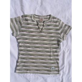 T-Shirt "Rip Curl ", Rayé Vert Olive Et Blanc, Taille S, Manches Courtes