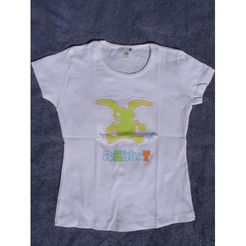 T-Shirt "Zara Children ", Blanc, Taille 14/16 Ans, Avec Motif Lapin Devant