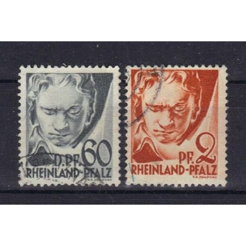 Allemagne : Ludwig Van Beethoven - Série De 2 Timbres Oblitérés