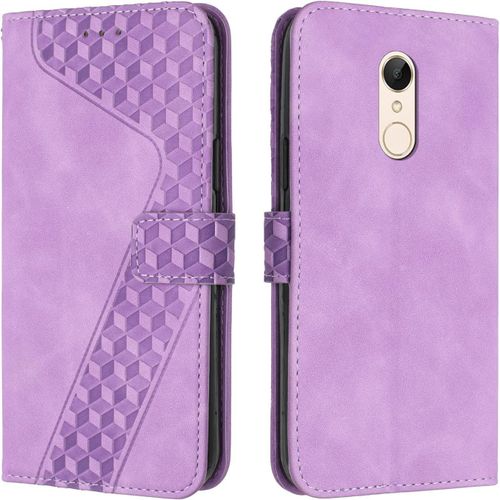 Coque Pour Xiaomi Redmi 5,Etui Protection Housse Premium En Cuir Pu Portefeuille Etui Telephone [Fermoir Magnetique] [Fentes Pour Cartes] Flip Case Pour Xiaomi Redmi 5 (Pourpre)