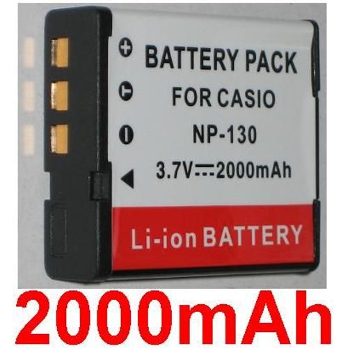 Batterie Pour CASIO NP130 NP-130, Exilim EX-H30 EX-ZR100 **2000mAh**