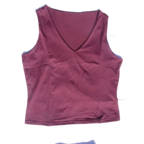 T-Shirt "Promod ", Couleur Prune, Taille L, Col V, Sans Manches