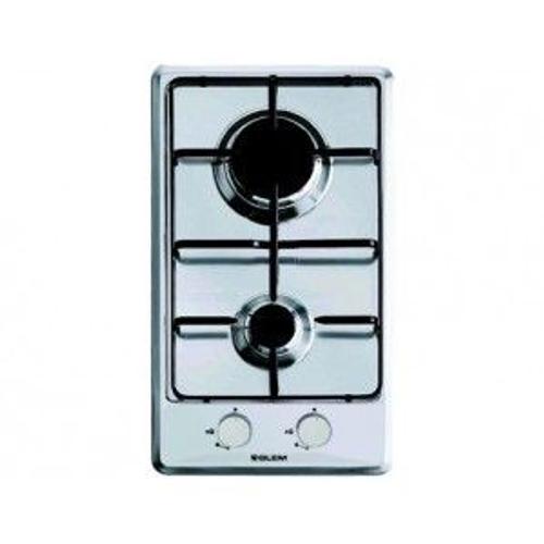 Glem GT32WH - Table de cuisson au gaz - 2 plaques de cuisson - Niche - largeur : 26.5 cm - profondeur : 48 cm - sans cadre - blanc