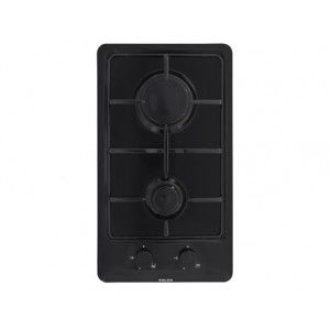 Glem GT32BK - Table de cuisson au gaz - 2 plaques de cuisson - Niche - largeur : 26.5 cm - profondeur : 48 cm - sans cadre - noir