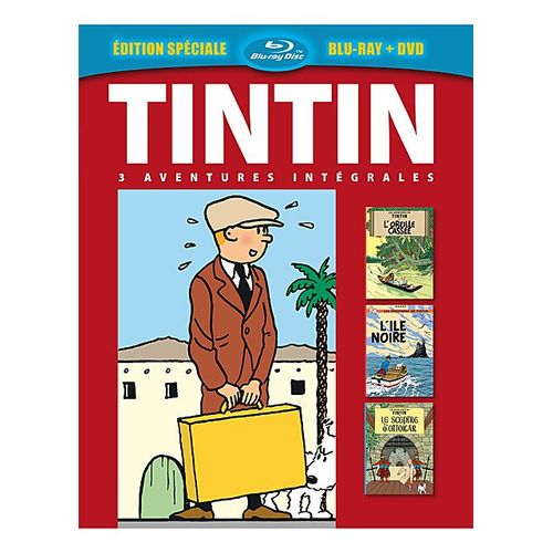 Tintin - 3 Aventures - Vol. 2 : L'ïle Noire + L'oreille Cassée + Le Sceptre D'ottokar - Combo Blu-Ray + Dvd