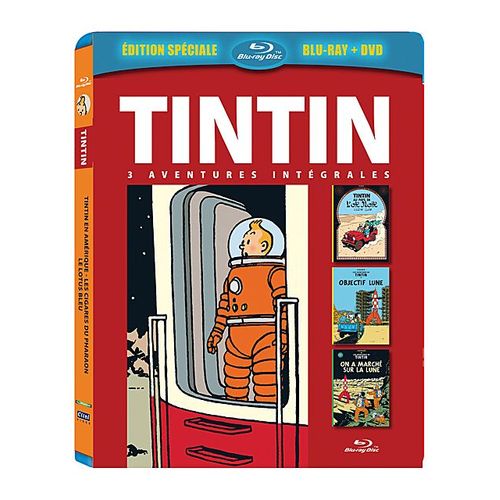 Tintin - 3 Aventures - Vol. 5 : Objectif Lune + On A Marché Sur La Lune + Tintin Au Pays De L'or Noir - Combo Blu-Ray + Dvd