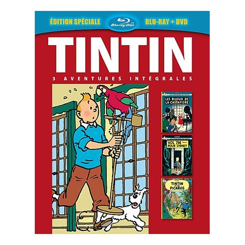 Tintin - 3 Aventures - Vol. 7 : Les Bijoux De La Castafiore + Vol 714 Pour Sidney + Tintin Et Les Picaros - Combo Blu-Ray + Dvd