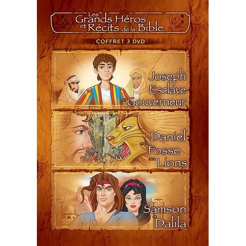 Les Grands Héros Et Récits De La Bible - Coffret - Joseph, Esclave Gouverneur + Daniel Et La Fosse Aux Lions + Samson Et Dalila