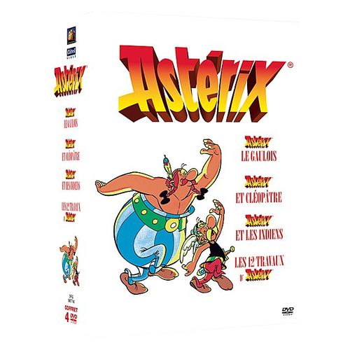 Astérix - Coffret 4 Films : Astérix Le Gaulois + Astérix Et Cléopâtre + Les 12 Travaux D'astérix + Astérix Et Les Indiens - Pack