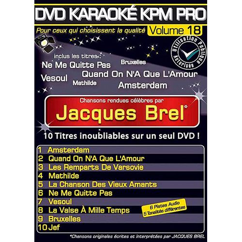Dvd Karaoké Kpm Pro - Vol. 18 : Jacques Brel