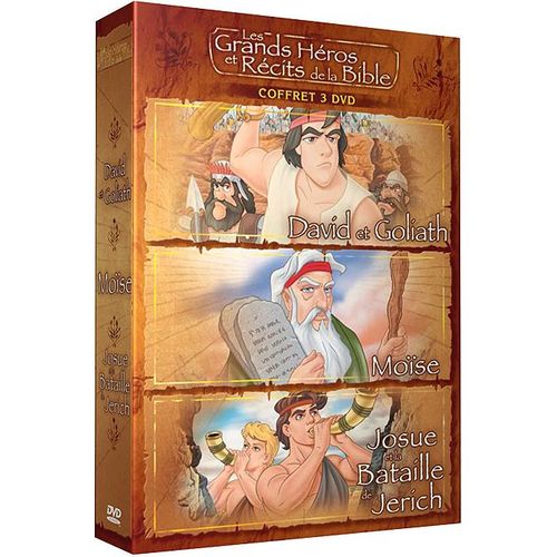 Les Grands Héros Et Récits De La Bible - Coffret - David Et Goliath + Moïse + Josué Et La Bataille De Jéricho