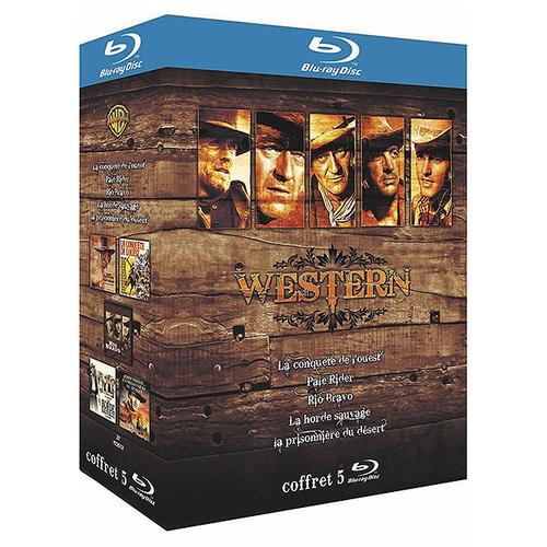 Coffret Western - La Conquête De L'ouest + Pale Rider + Rio Bravo + La Horde Sauvage + La Prisonnière Du Désert - Blu-Ray