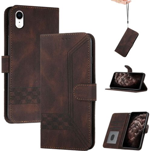 Coque Pour Iphone Xr,Portefeuille Etui Housse En Cuir Protection Avec Porte Cartes,Fentes Pour Cartes,Fonction De Support,Fermeture Magnetique-Marron