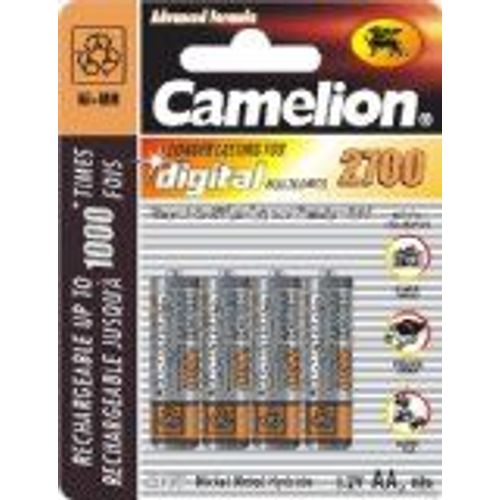 Camelion - 4 piles rechargeables ( accus ) AA / LR6 NiMH 2700mAh