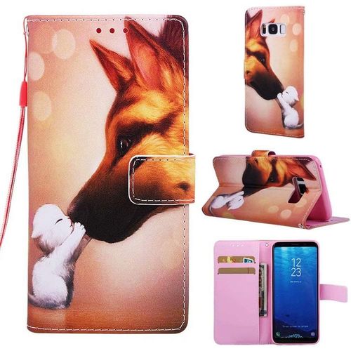 Coque Pour Xiaomi Redmi Note 10 Housse Image 3d Etui En Cuir Pu Portefeuille Coque Fente Carte Fermeture Magnetique Flip Bequille+Protecteur D'ecran 1 Pcs (Baiser De Chien)