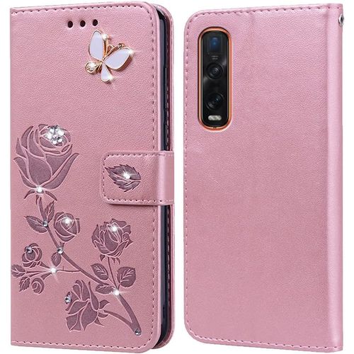 Coque Pour Oppo Find X2 Pro Housse,Fonction De Support,Fente Pour Carte,Silicone Tpu,Flip Etui Case Pour Oppo Find X2 Pro(6.7"")
