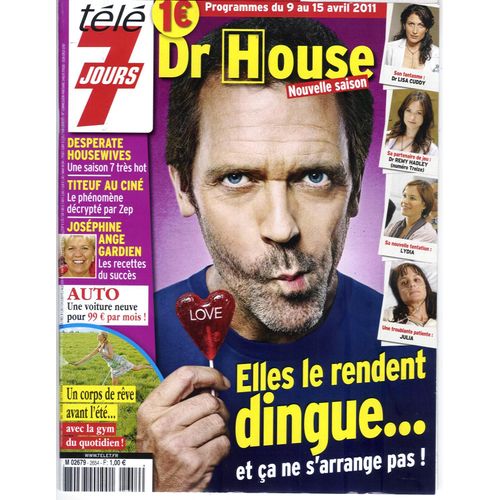 Télé 7 Jours  N° 2654 : House-Laurie/ Dracula/ Nkonda/ Locklear/ Taylor/ Vettel/ Inconnus/ Zep-Titeuf/ Balmer/ F.Morin/ Ny Surf/ Desperate Housewives/ Mathy