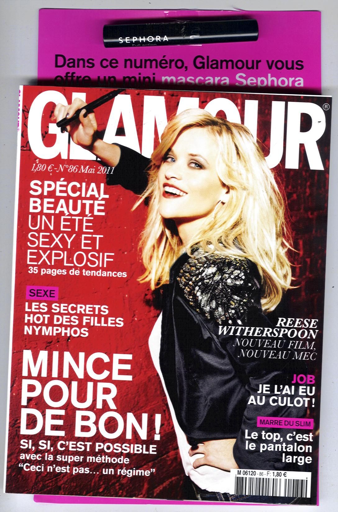 Glamour  N° 86 : Witherspoon/ Minogue/ Arnezeder/ Dore/ Metronomy/ Methode No Regime/ Kidman/ Jessie J/ J.Jones/ Berges-Frisbey/ Guetta/ Rachel Wood/ Pantalon Large