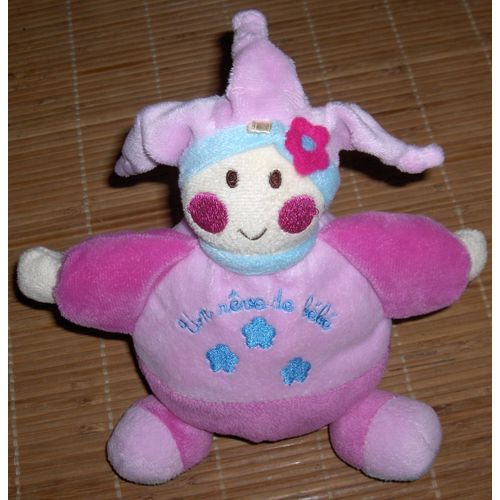 Doudou Poupee Boule Lutin Un Reve De Bebe Cmp Rose Et Fushia Bonnet Bouffon Joker Roi