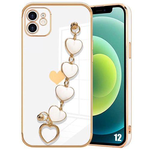 Coque Bracelet Pour Iphone 12, Motif CUr Antichoc Anti-Rayure Silicone Souple Blanc - E.F.Connection