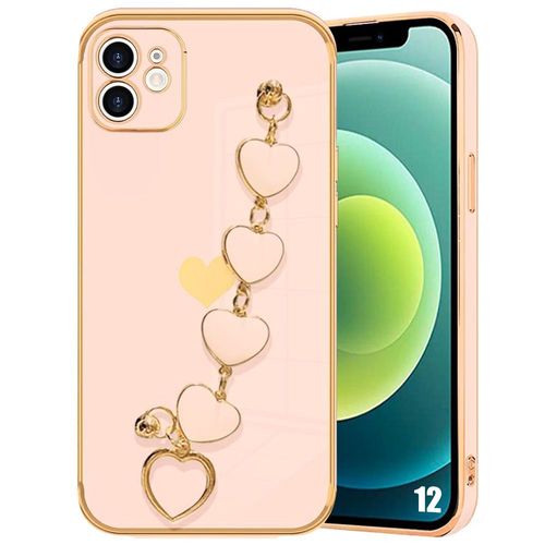 Coque Bracelet Pour Iphone 12, Rose Motif CUr Souple Tpu Antichoc Anti-Rayure - E.F.Connection