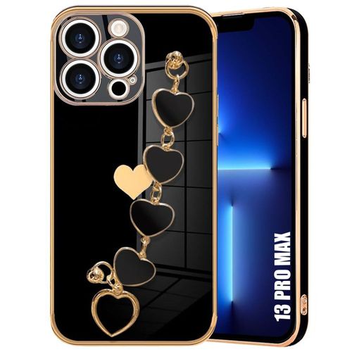 Coque Bracelet Pour Iphone 13 Pro Max, Silicone Antichoc Motif CUr Anti-Rayure Souple - Noir - E.F.Connection