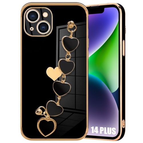Coque Bracelet CUr Pour Iphone 14 Plus, Motif CUr Antichoc Anti-Rayure Silicone Souple Noir - E.F.Connection