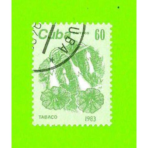 Timbre Oblitéré Used Stamp Selo Carimbado Fleurs De Tabac Tabaco 60 Cuba 1983