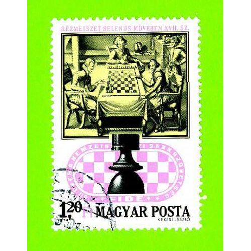 Timbre Oblitéré Used Mint Stamp Selo Carimbado Jeu Échec 1,20ft Hongrie Hungary Hungria 1974