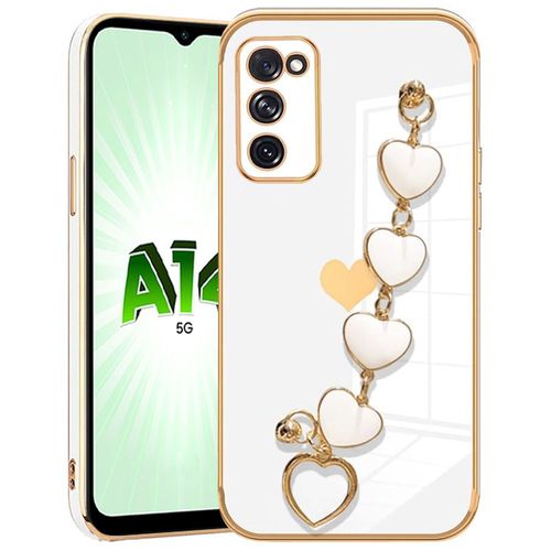 Coque Bracelet Pour Samsung Galaxy A14 4g/5g, Motif CUr Antichoc Anti-Rayure Silicone Souple Blanc - Booling