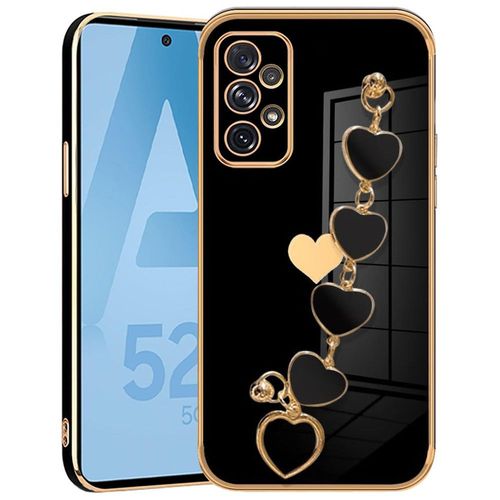 Coque Pour Samsung Galaxy A52s 5g/A52 4g/5g, Silicone Noir Souple Antichoc Avec Bracelet Motif CUr - Booling