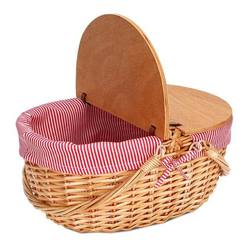 [Ander Online] Panier Pique-Nique En Rotin Pour Pique-Niques En Plein Air, Sorties Printanières, Paniers En Osier, Paniers De Fruits Portables Avec Couvercles, Sorties Pastorales